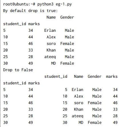 Pandas set index method explained with examples