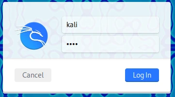 Kali Linux desktop after login