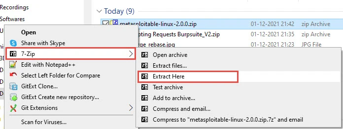 Extracted Metasploitable 2 VMDK files