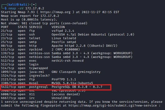 Postgre brute force attack