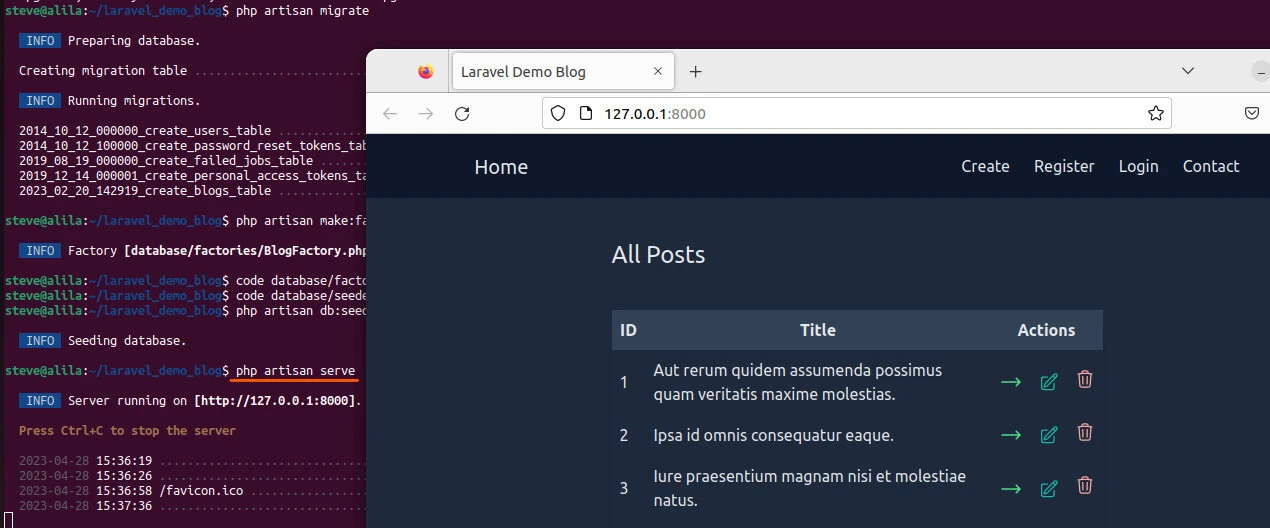 how to run Laravel project