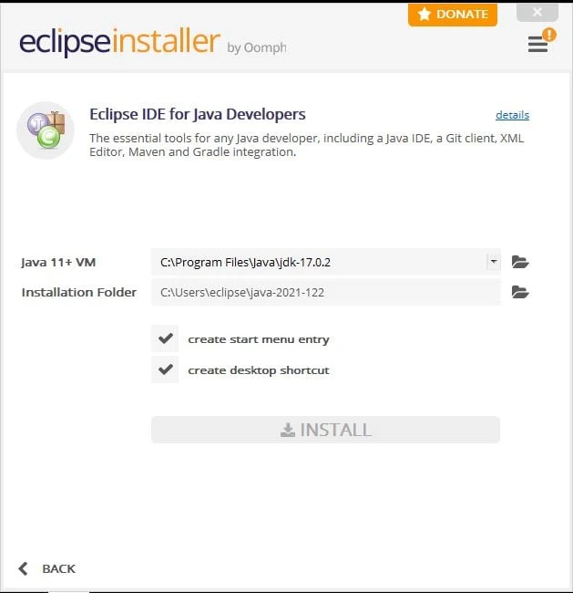 Select Installation folder