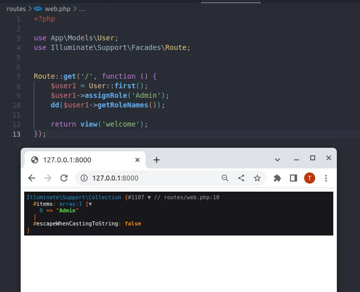 Laravel role and permission
