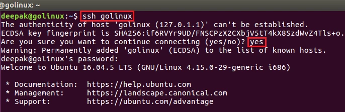 ssh command to connect to a remote machine using its name