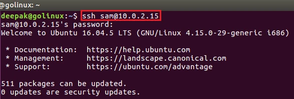 ssh command to login with different user in ssh connection