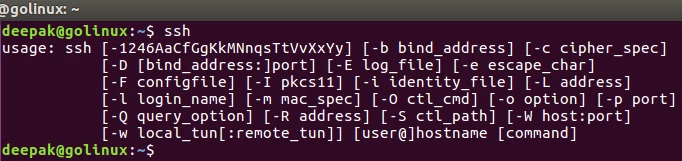 ssh command in Linux