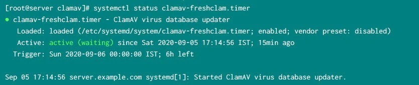 Steps to install and configure ClamAV in Linux CentOS 7