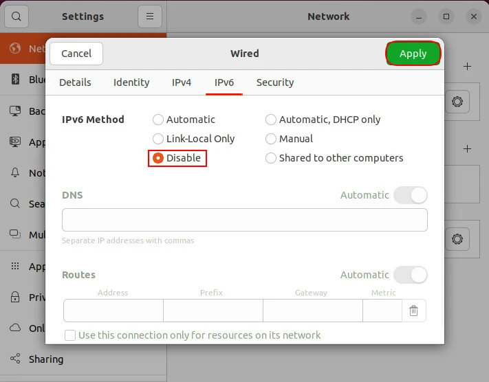 disable ipv6
