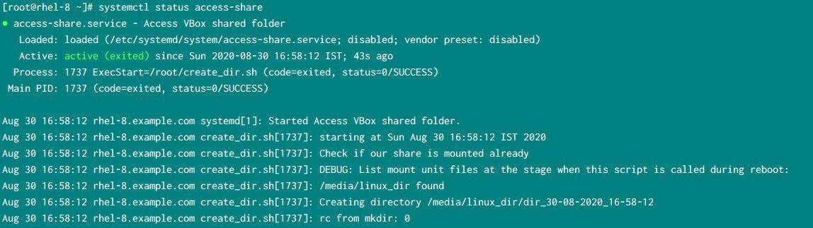 How to access VirtualBox shared folder at startup with systemd in Linux