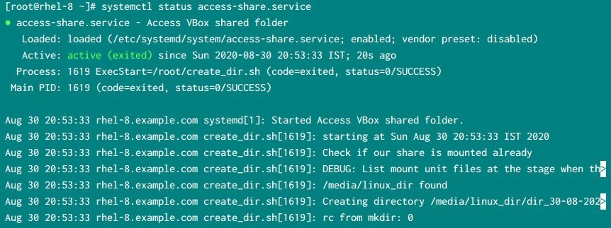 How to access VirtualBox shared folder at startup with systemd in Linux