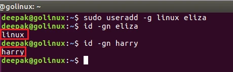 useradd command to add new user with specific group name