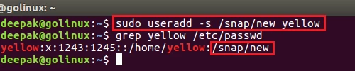 useradd command to create a new user with login shell