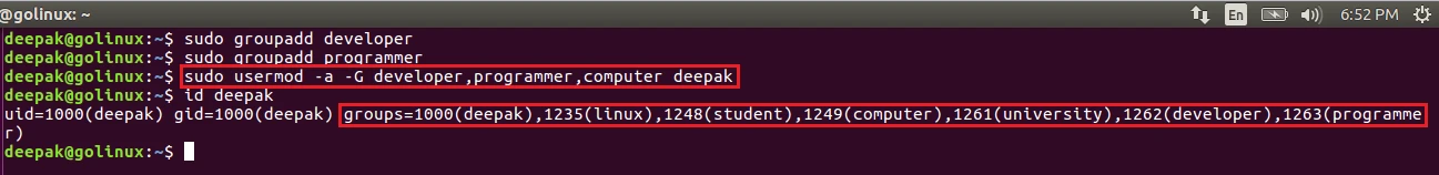 usermod command to appendsecondary groups to a user