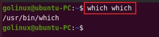 which command to find the path of which command